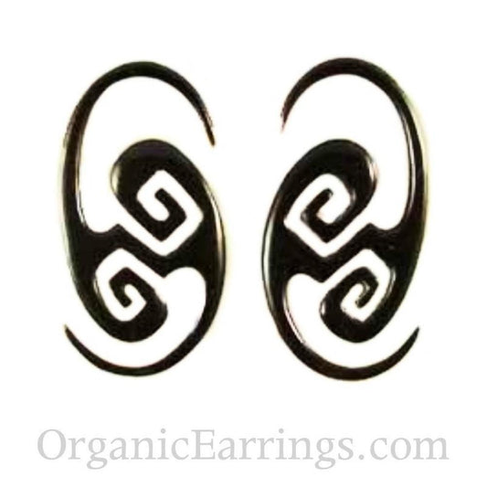 10g Gauged Earrings and Organic Jewelry | Organic Body Jewelry :|: Water Buffalo Horn, 10 gauged earrings. | Piercing Jewelry