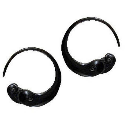Black Piercing Jewelry | Body Jewelry :|: Horn, 8 gauge Earrings, | Gauges