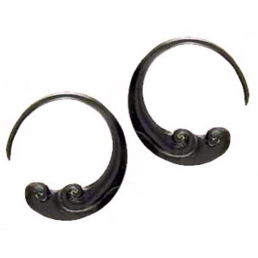 Plugs Horn Jewelry | Body Jewelry :|: Black 8 gauge earrings