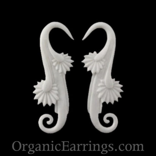 Buffalo bone Gage Earrings | Gauges :|: Willow, 8 gauge earrings, bone.