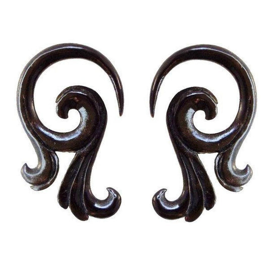 Carved Horn Jewelry | Body Jewelry :|: Talon. Horn 6g gauge earrings.