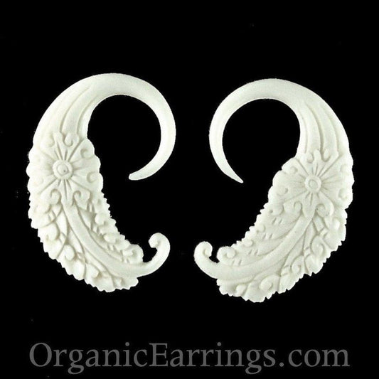 Small Gauge Earrings | Gauges :|: Cloud Dream. 8 gauge Bone Earrings. 1 1/4 inch W X 1 3/4 inch L | Body Jewelry