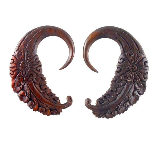 6g All Wood Earrings | Gauge Earrings :|: Day Dream. Tropical Wood 6g gauge earrings.