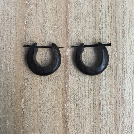 Stick Hoop Earrings | small black hoop earrings for guys