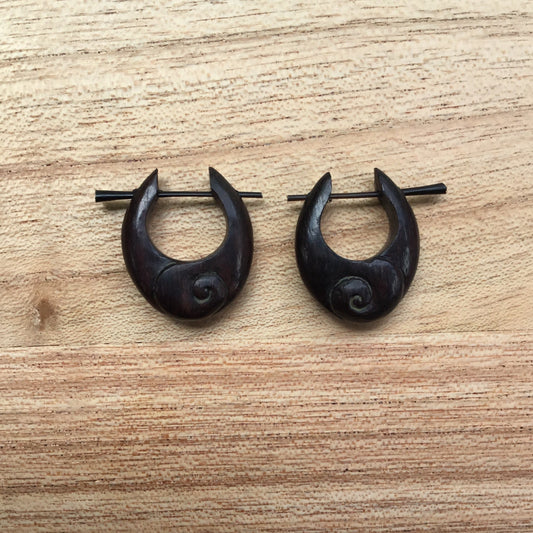 Metal free All Wood Earrings | small wood earrings