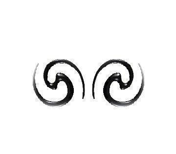 Dangle Gauge Earrings | 1Body Jewelry :|: Double Reversible Spiral. Horn 11g / 12g gauge earrings.