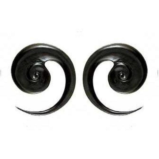 Horn Gauge Hoop Earrings | Gauge Earrings :|: Talon Spiral. Horn 2 gauge earrings.