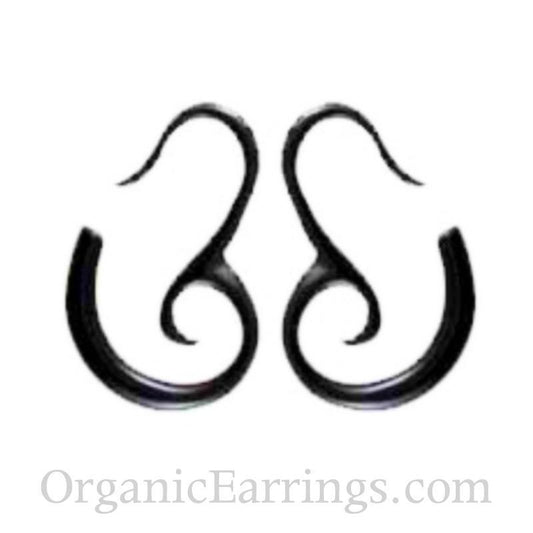 12g Earrings for stretched ears | 1Body Jewelry :|: Mandalay Spirals. Horn 12g gauge earrings.