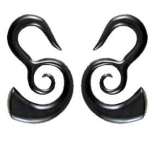 2g Horn Jewelry | Body Jewelry :|: Borneo Spirals. Horn 2g gauge earrings.