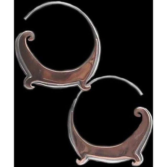Metal Tribal Silver Earrings | Tribal Earrings :|: Egypt. sterling silver with copper highlights earrings. | Tribal Silver Earrings