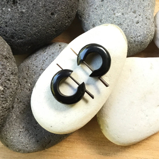 Black Small Hoop Earrings | unisex hoop earrings.