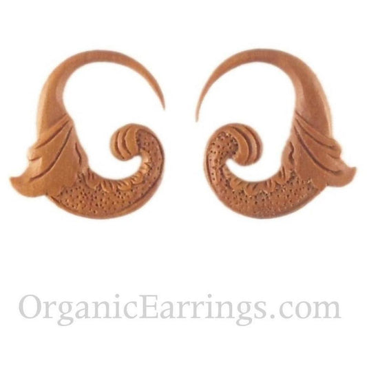 Wood Earrings for stretched ears | Wood Body Jewelry :|: Nectar. 10 gauge earrings, fruit wood.