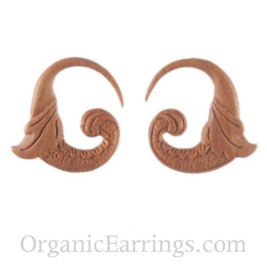 12g All Wood Earrings | Wood Body Jewelry :|: Nectar Bird. 12 gauge earrings. 1 inch W X 1 inch L. organic body jewelry | Gauges