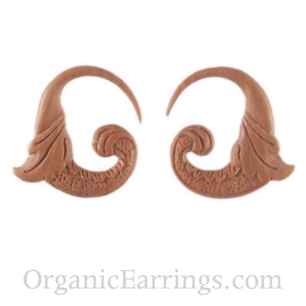 12 Gauge Earrings :|: Nectar Bird. Sapote Wood 12g, Organic Body Jewelry. | Wood Body Jewelry