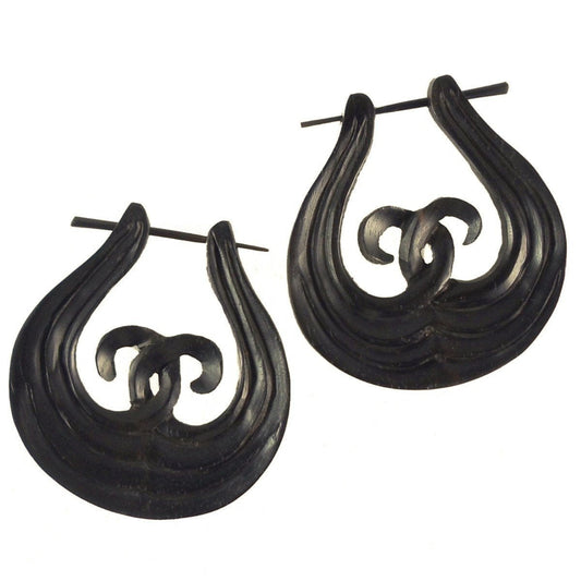 Hippie Natural Jewelry | Natural Jewelry :|: Unity. Wooden Earrings, Natural Black Wood. | Wooden Earrings