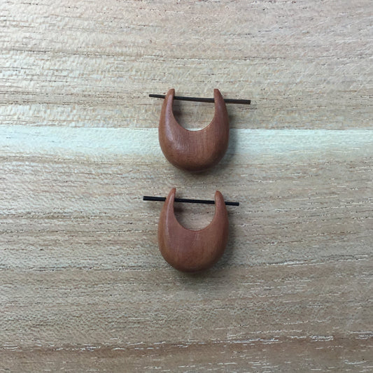 For sensitive ears Stick and Stirrup Earrings | hippie hoop earrings. wood.