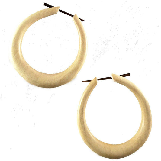 Round Wood Hoop Earrings | big light wood hoop earrings