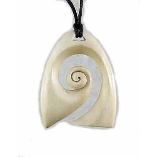 Maori Tribal Jewelry | Wood Jewelry :|: Fern. Wood Necklace. Ivorywood Jewelry. | Tribal Jewelry 
