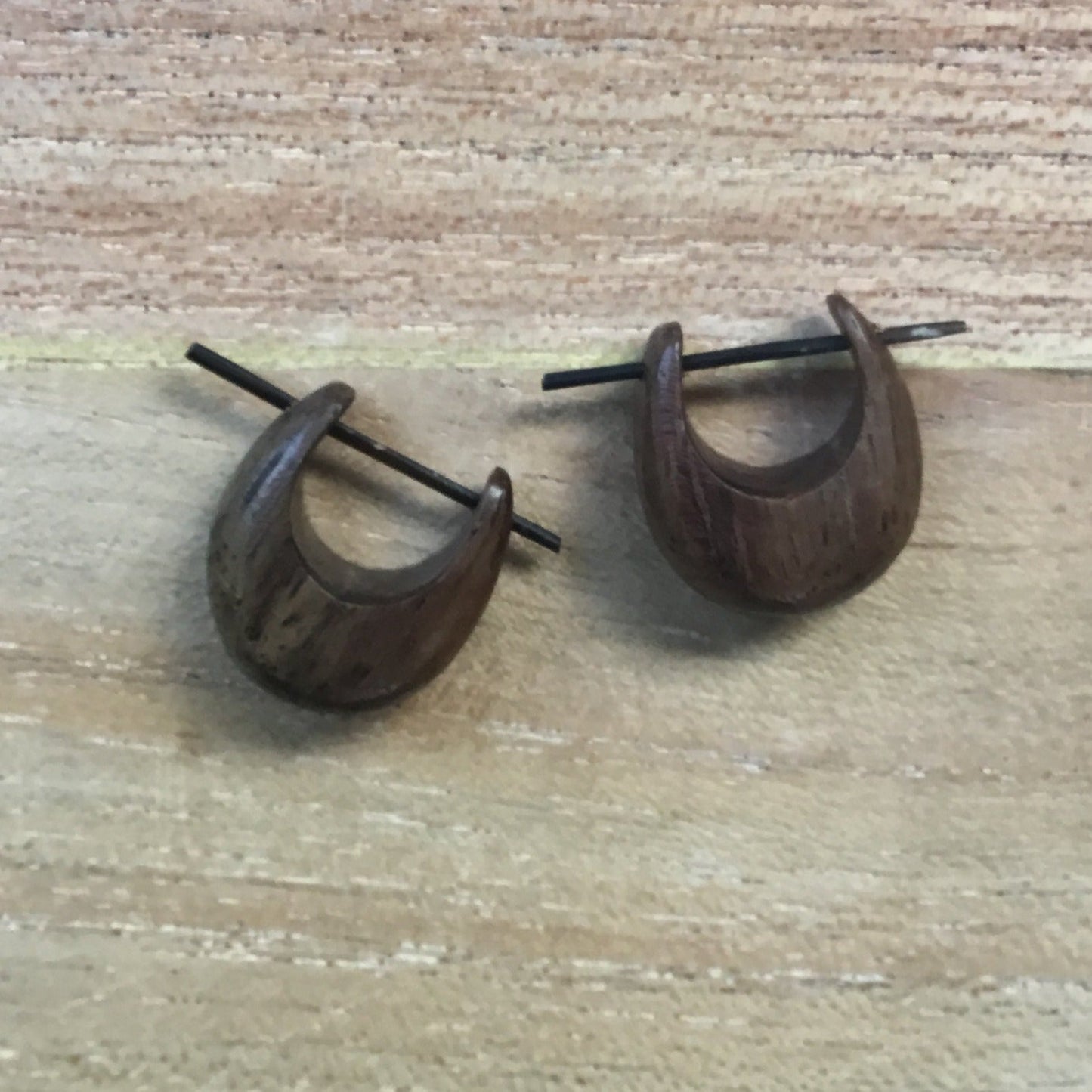 Wooden Earrings. stick
