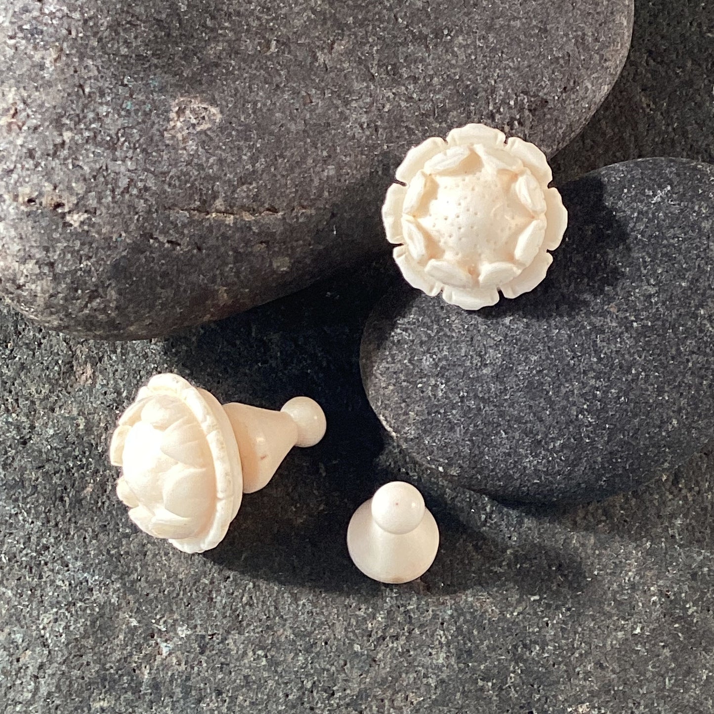 white flower stud earrings 