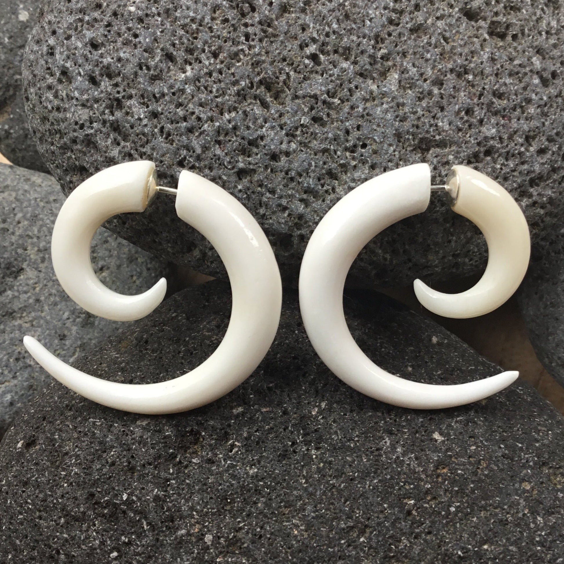 spiral bone earrings