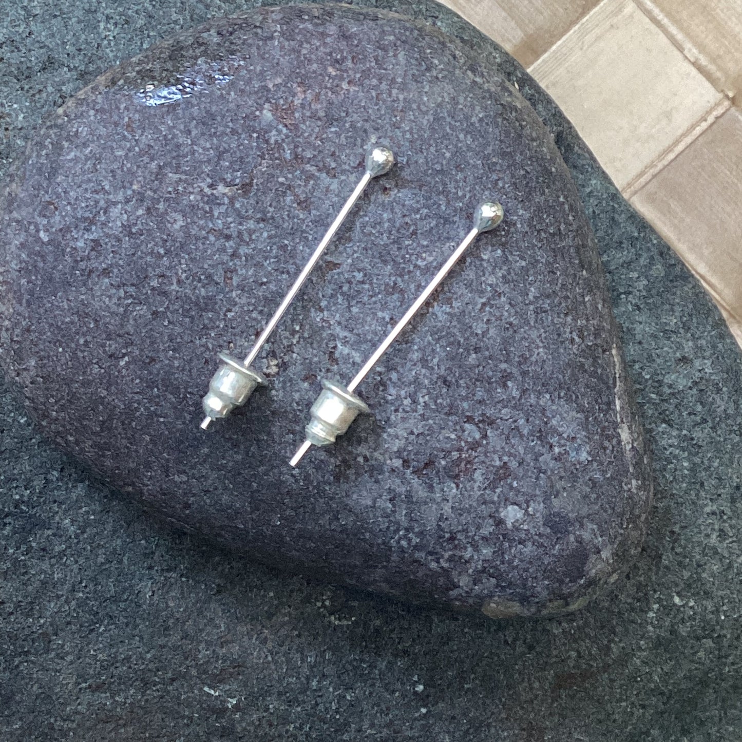 Silver Posts for your Organic Earrings, 26mm long.