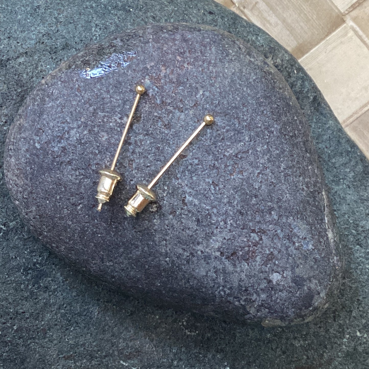 22k gold stainless posts for your Organic Earrings. 21 mm.
