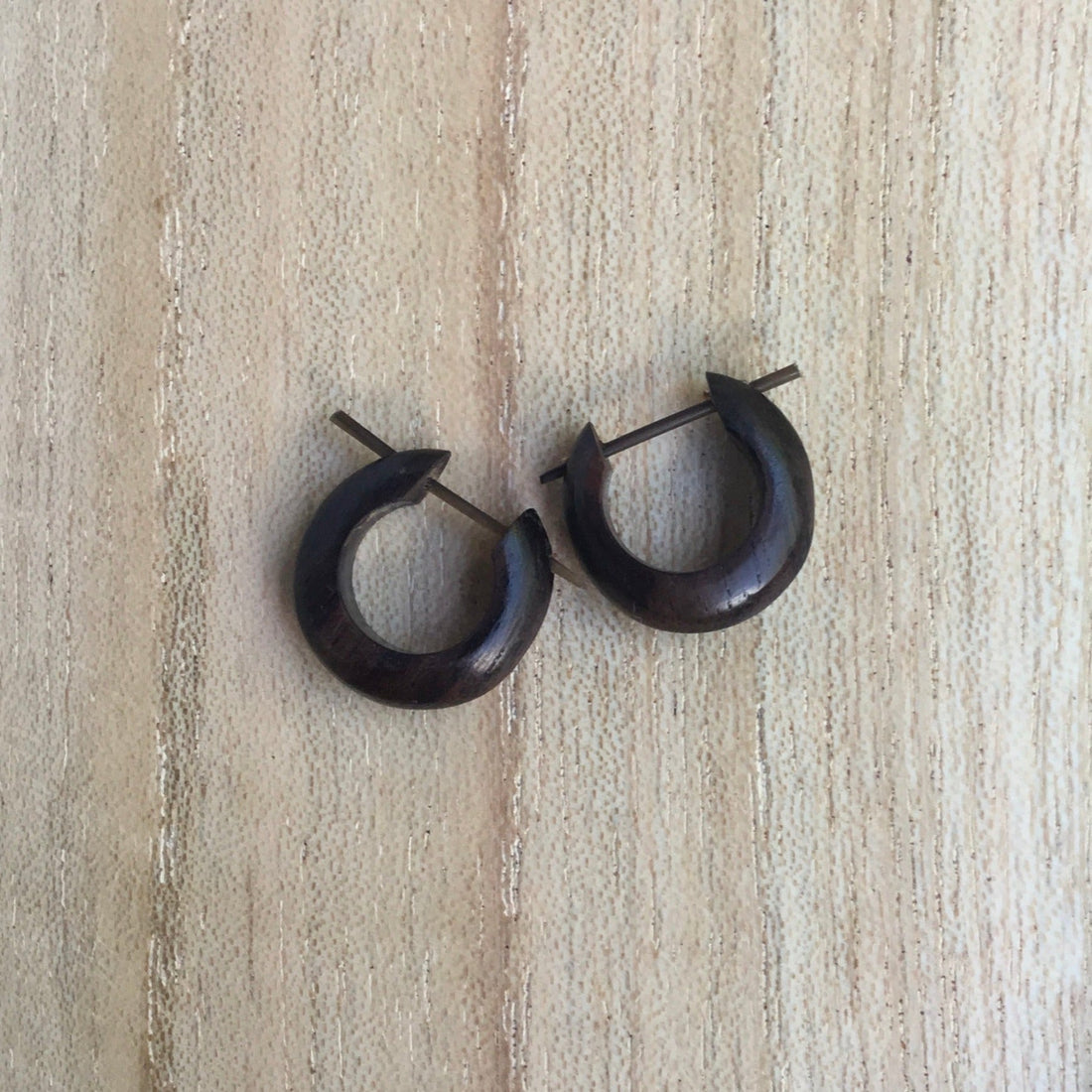 Wood Earrings :|: Rosewood Basic Hoops,. 5/8 inches L x 5/8 inches W. | Hoop Earrings