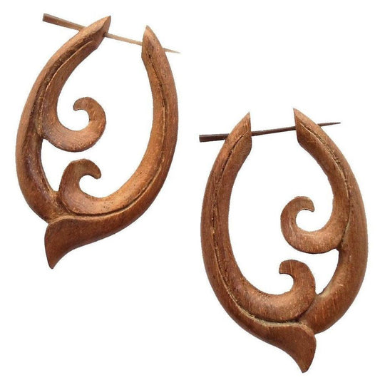 Hawaiian wood earrings