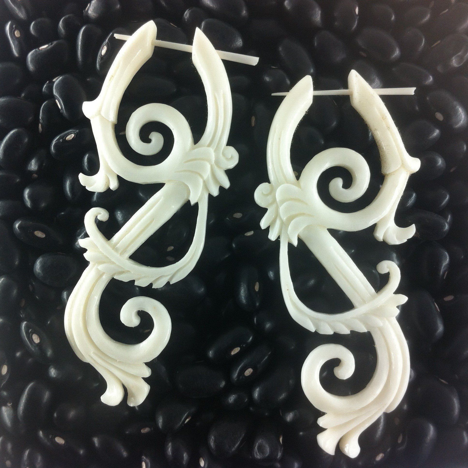 Bone Jewelry :|: Boho Lace. White Earrings, Bone Jewelry. | Boho Earrings