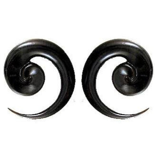 0 gauge earrings, black