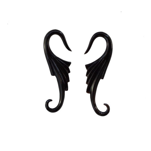 Gauges | Nouveau Wings. Horn 10g, Organic Body Jewelry.