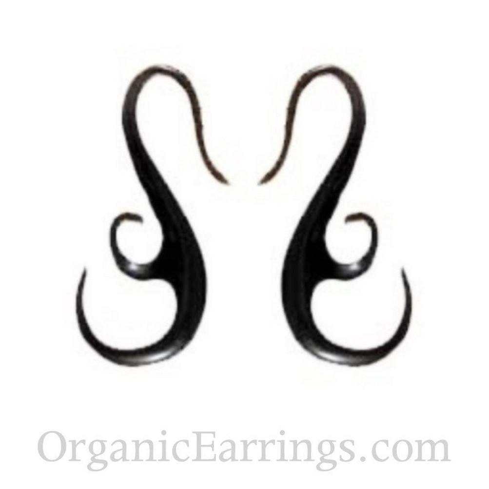 French Hook Wing. Horn 12g, Organic Body Jewelry.