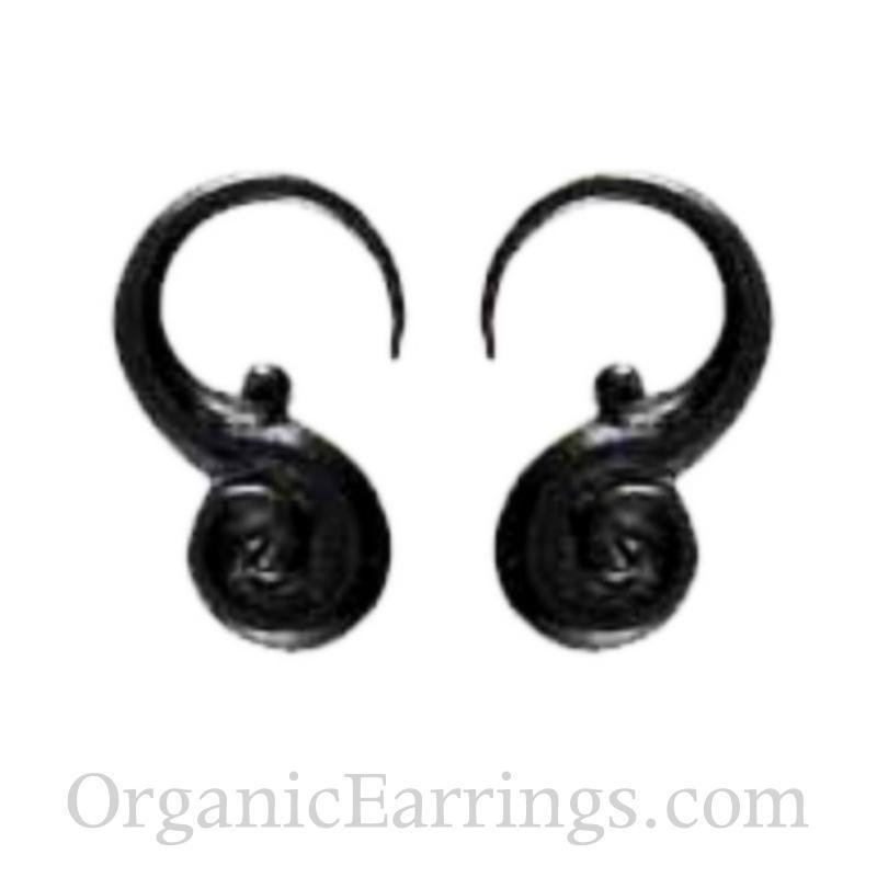 Water Buffalo Horn, 12 gauge earrings.