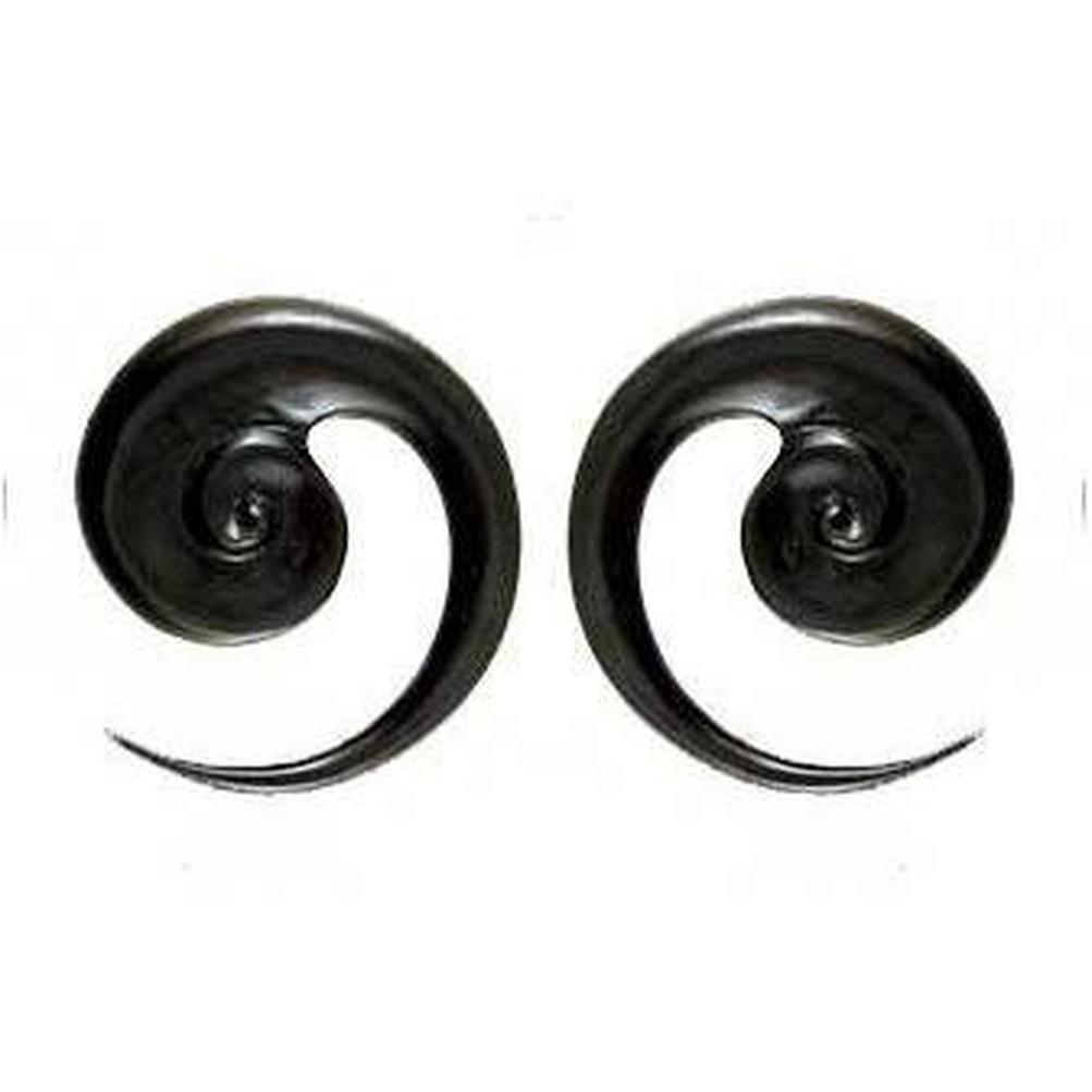 black spiral gauges.