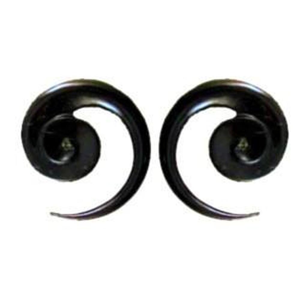 4 gauge black talon spiral earrings