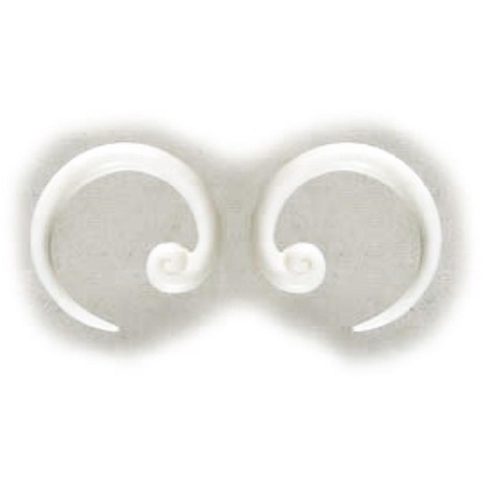 6g white hoop earrings.