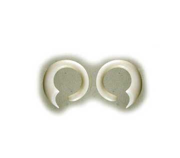 white hoop 6 gauge earrings.