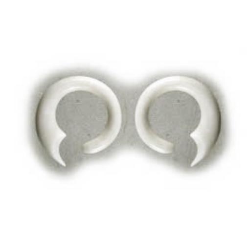 For stretched ears Bone Body Jewelry | white hoop 6 gauge earrings.