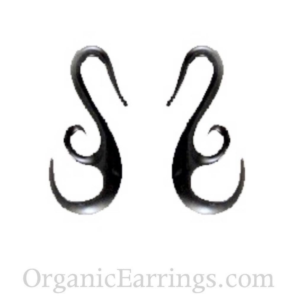 French Hook Wing. Horn 8g, Organic Body Jewelry.