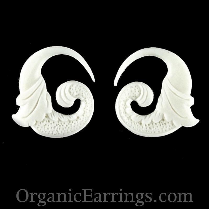 white body jewelry, earrings 8g