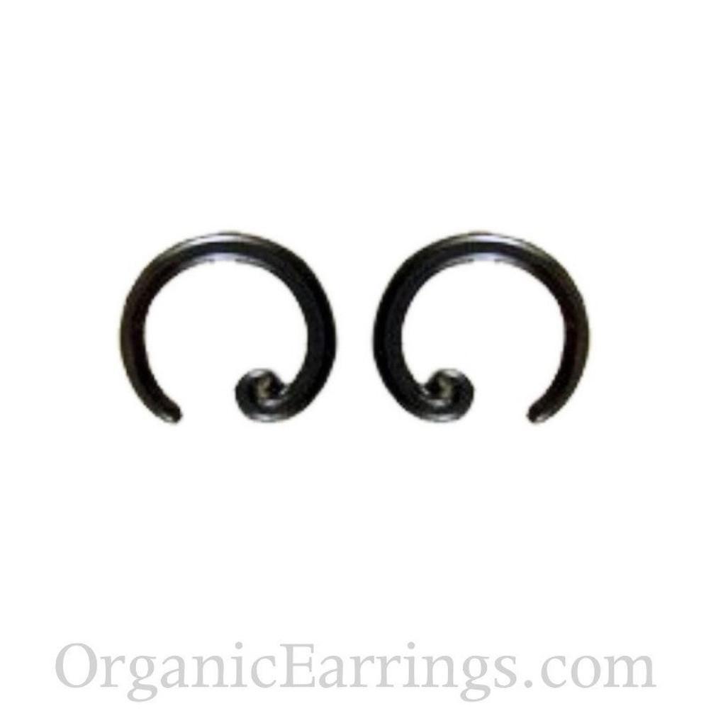 Gauge Earrings :|: Spiral Hoop. Horn 8g : body jewelry.