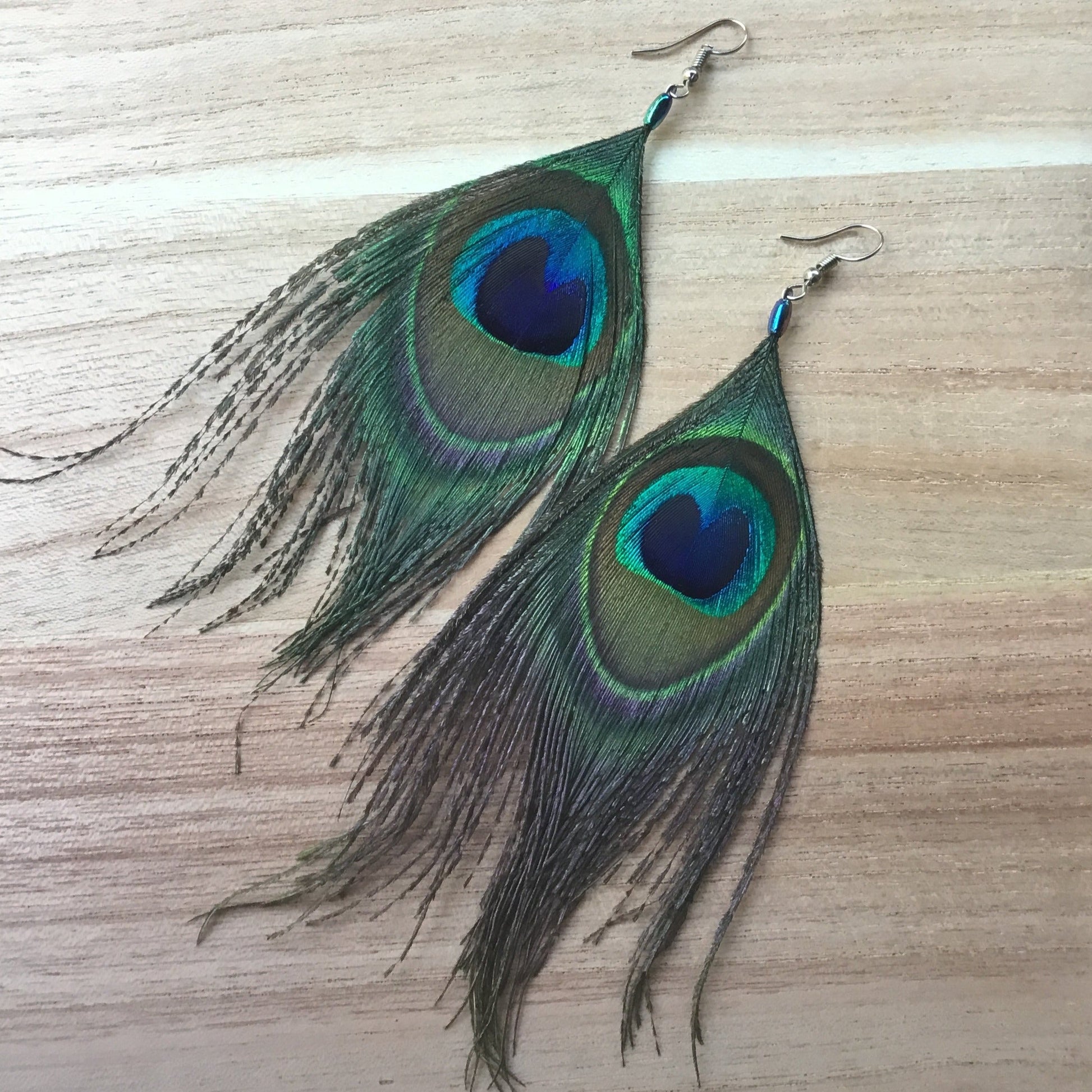 Tribal Earrings :|: Peacock. | Feather Earrings