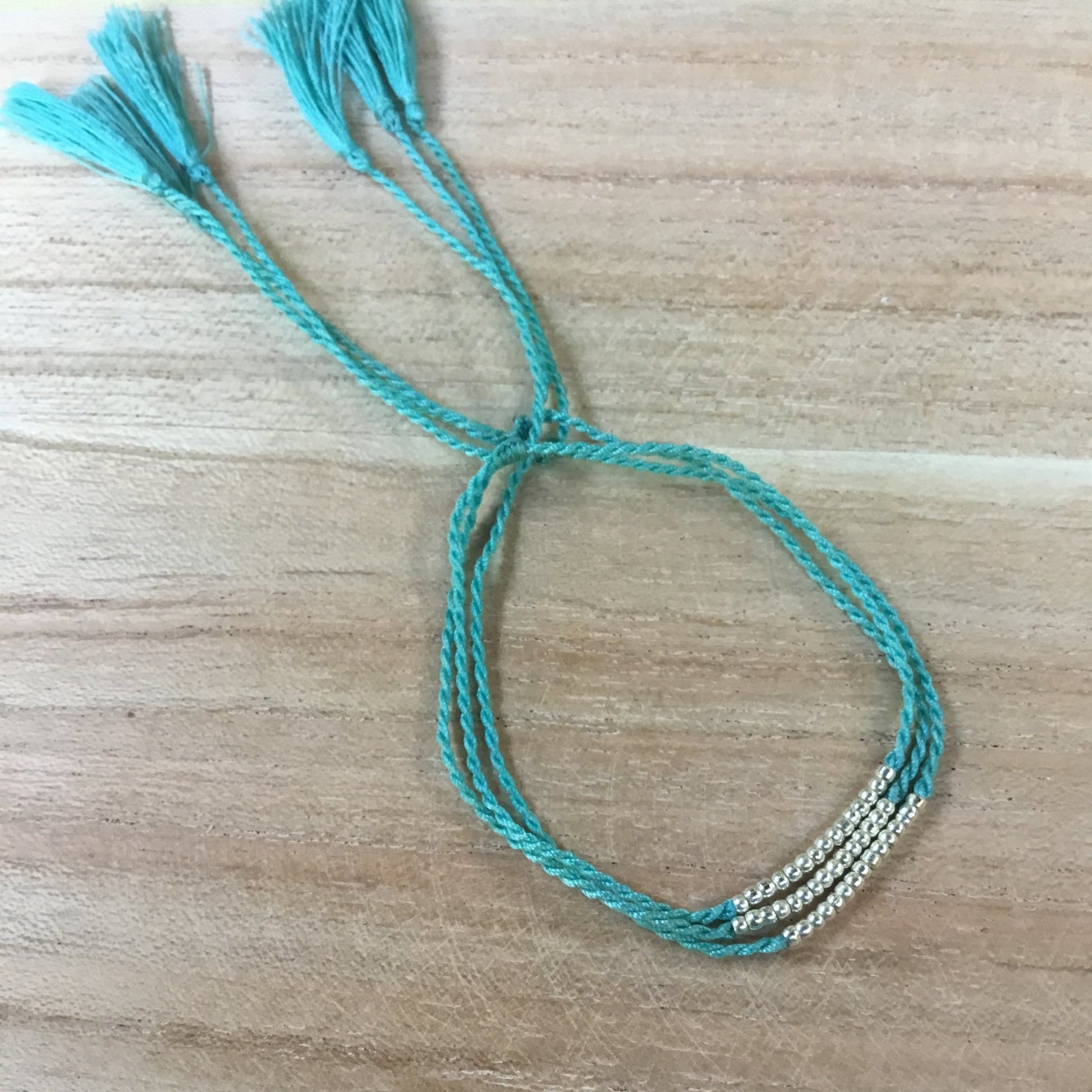 adjustable blue stack bracelets