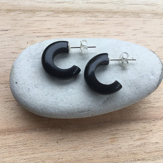 Circle Hoop Earrings | Black Hoop Earrings.