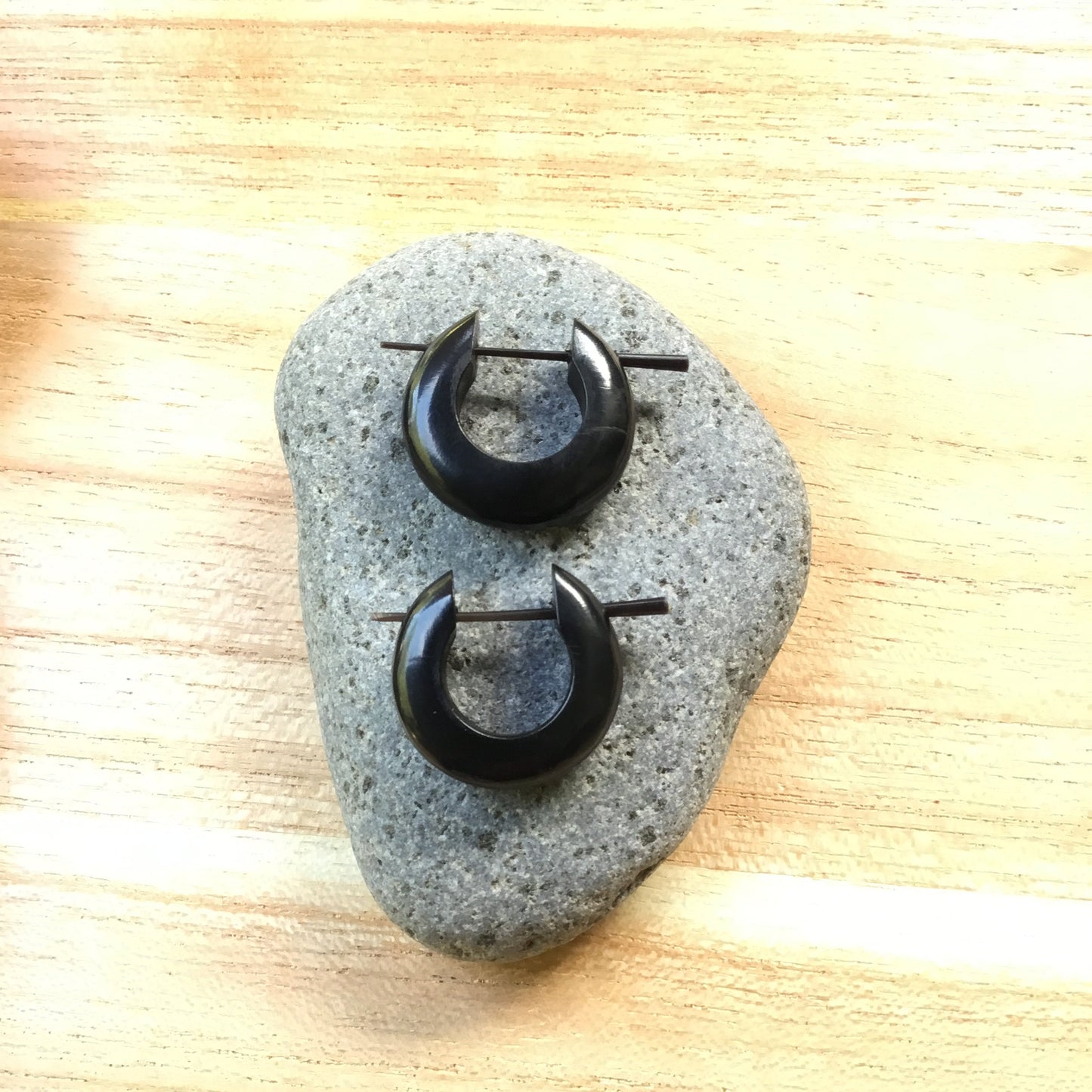 black hoop earrings.