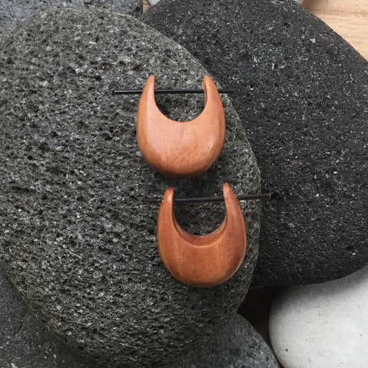 Small Wooden Hoop Earrings | boho wood hoop earrings.