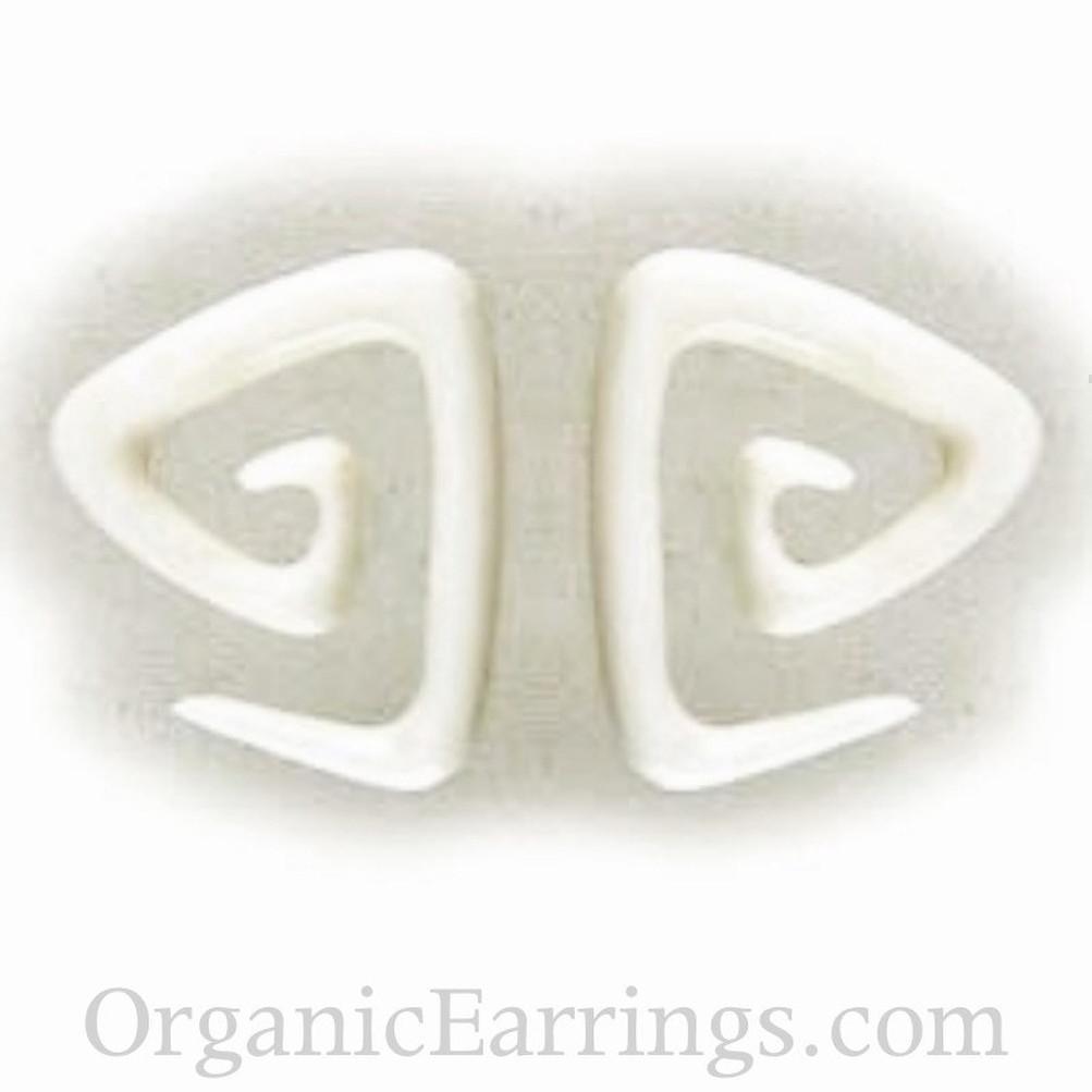 Piercing Jewelry :|: Triangle spiral. Bone 8g gauge earrings.