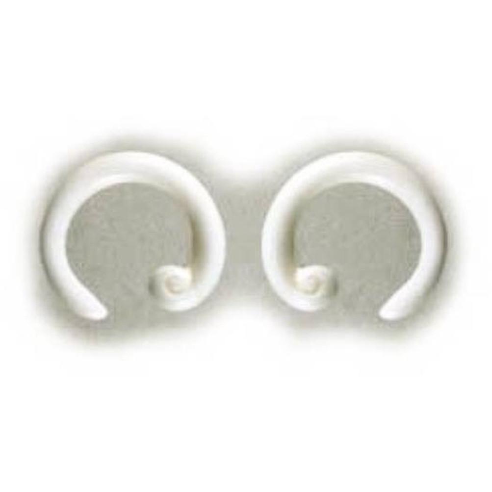 6 Gauge Earrings :|: Spiral Hoop. Bone 6g, Organic Body Jewelry. | Bone Jewelry