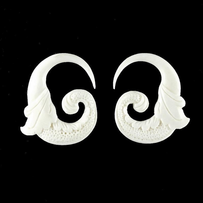 Gauge Earrings :|: Nectar. Bone 6g gauge earrings.